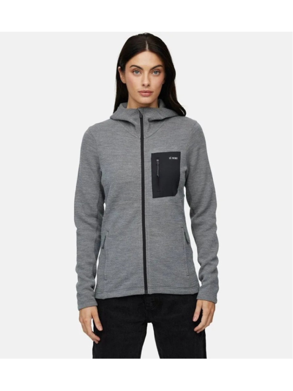 LÉ BENT Women's Sentinel Midweight Waffle Knit Zip Hoody Sz S Outdoor Hiking